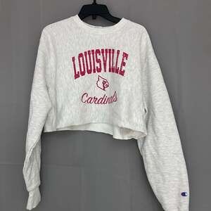 Champion Reverse Weave Louisville Cardinals Cropped Sweatshirt Size Medium